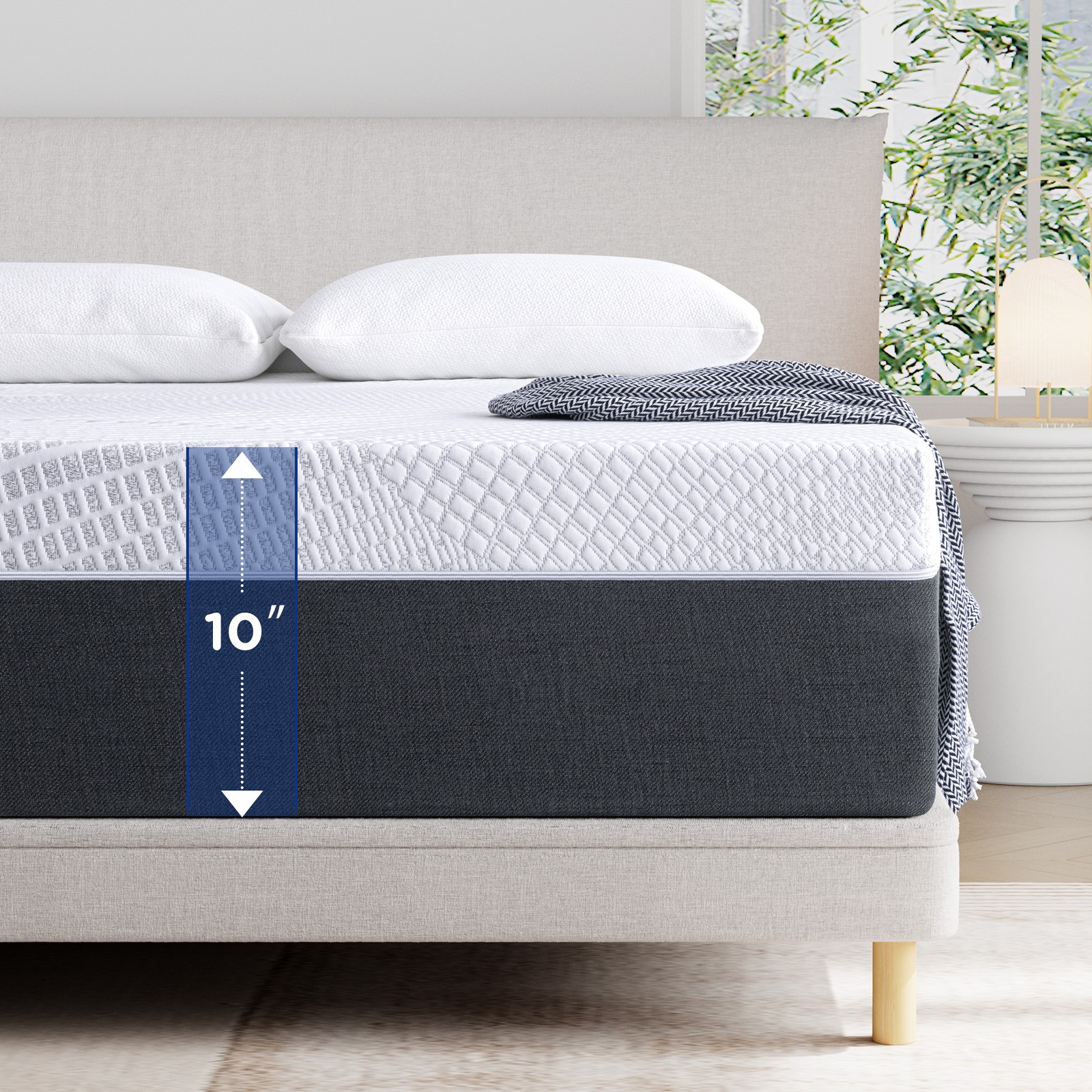 8/10/12In No-Noise Gel Memory Foam Mattress Twin Full Queen King Szie Mattress