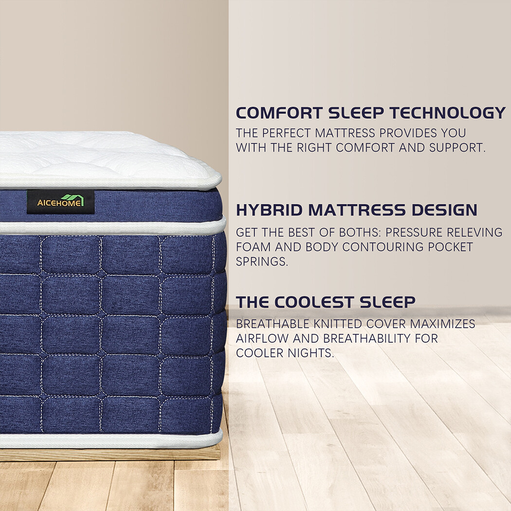 Twin Full Queen King Mattress Gel Memory Foam 10″ 12″ InnerSprings Hybrid Bed