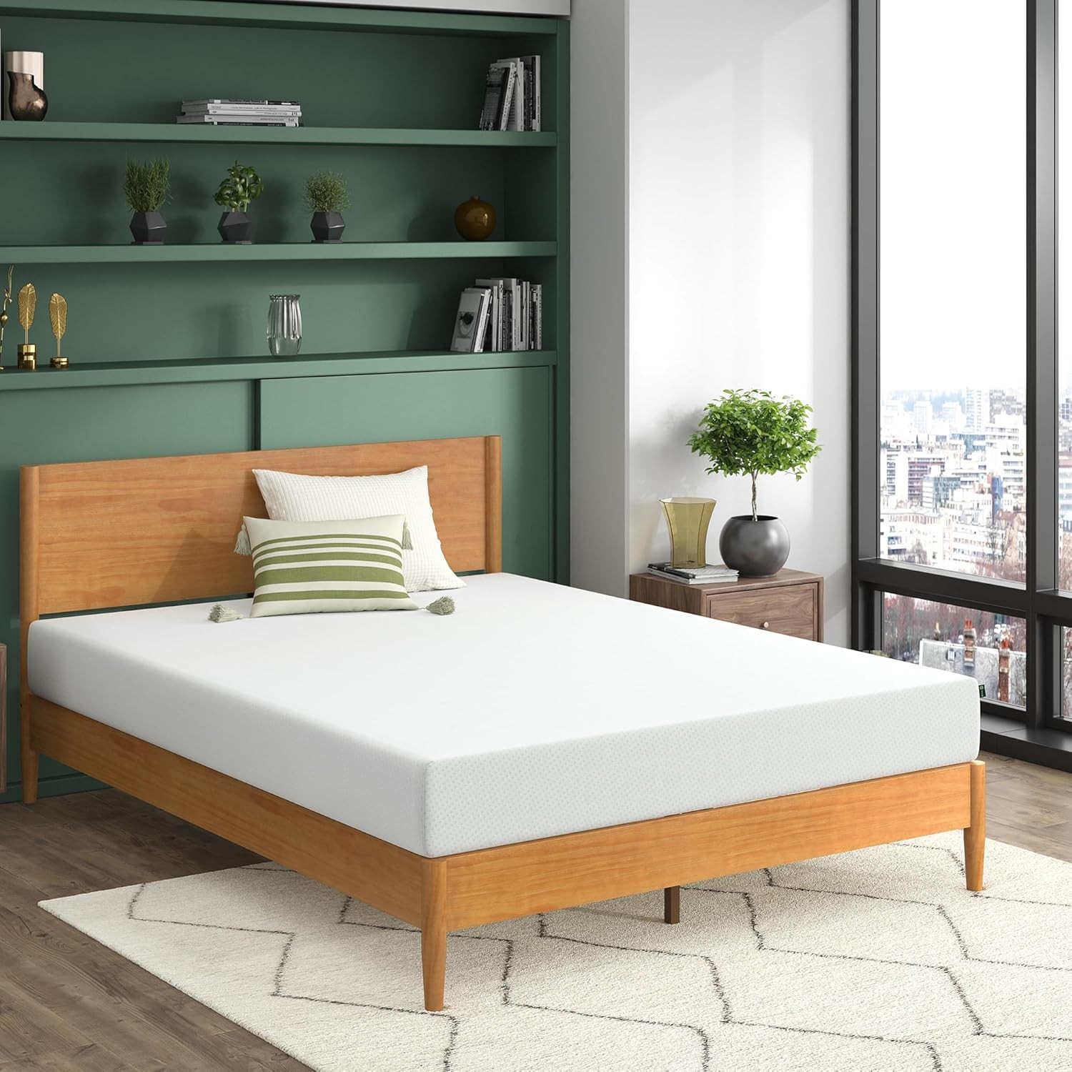 Zinus 8 Inch Green Tea Memory Foam Mattress, Short Queen, Fiberglass Free, Paten