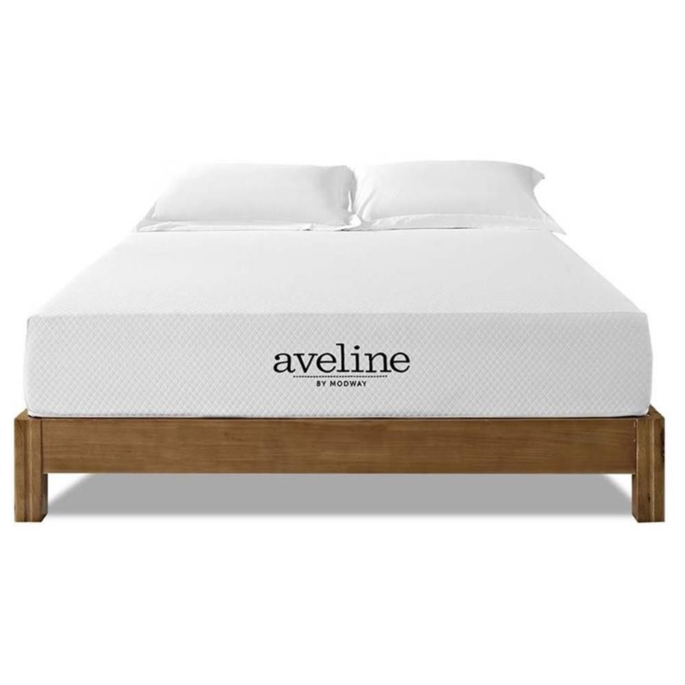 Modway Aveline 10″ Modern Style Memory Foam California King Mattress in White