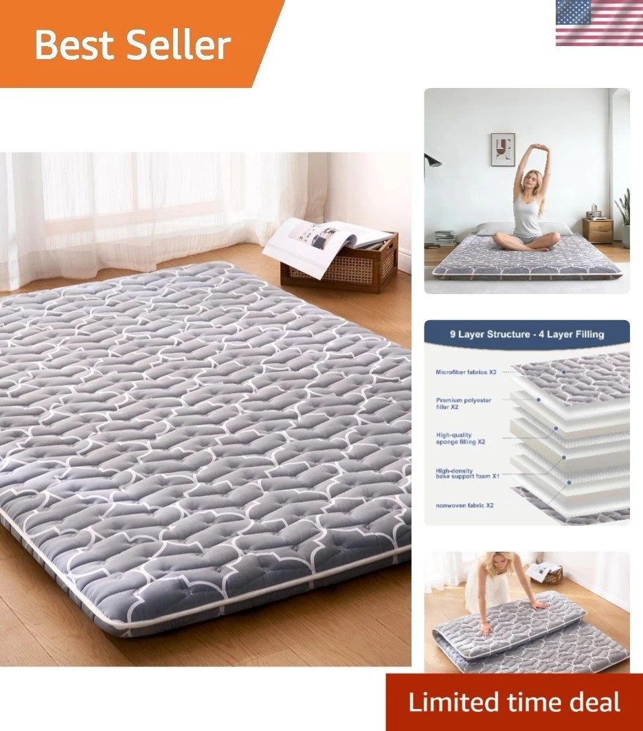 Luxury 9-Layer Queen Size Futon Mattress – Foldable, Portable for Every Occasion