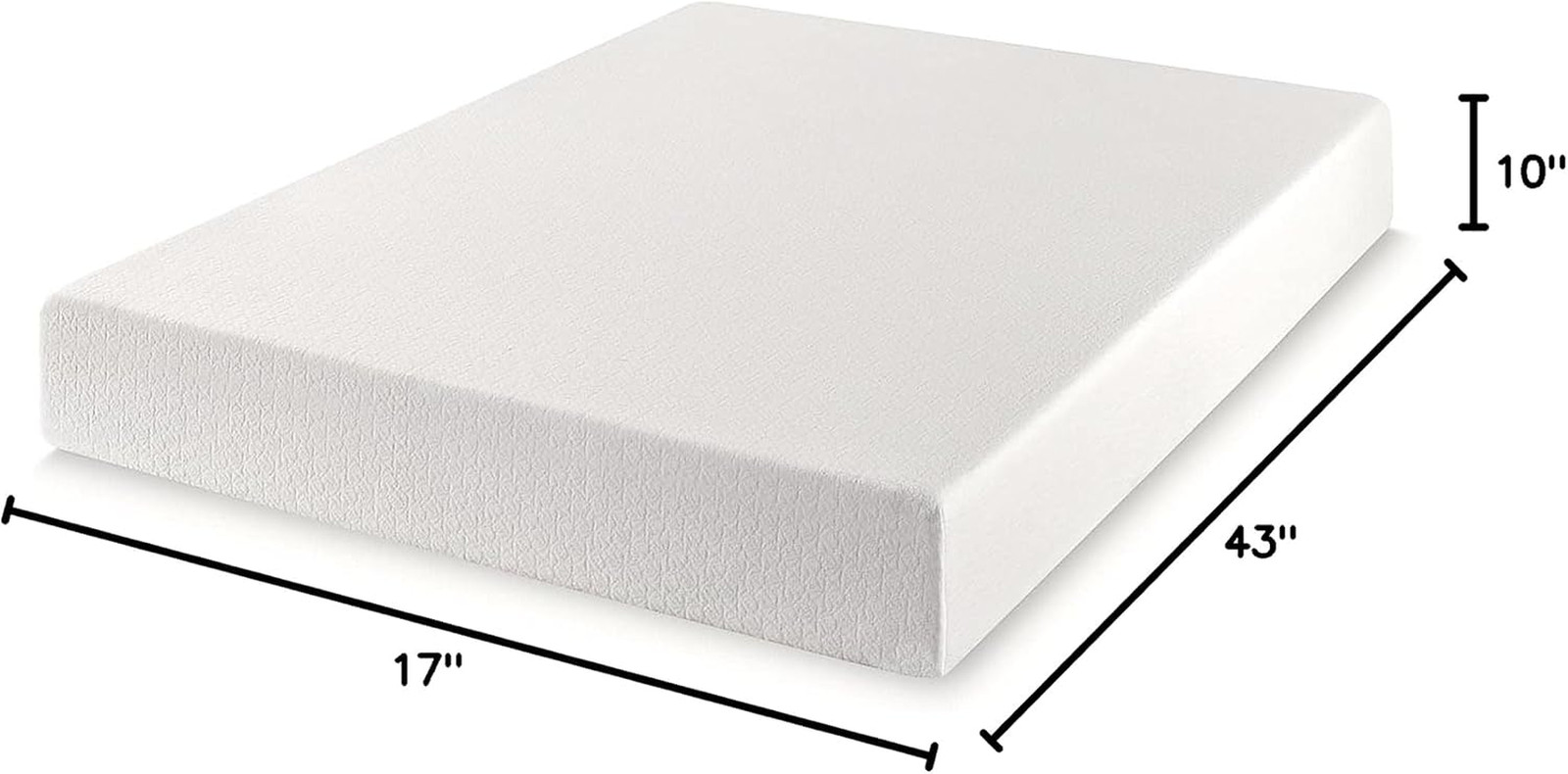 10″ Green Tea Memory Foam Queen Mattress – Bed-In-A-Box, White