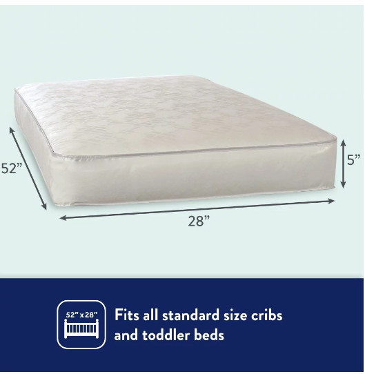 Pediatric 800 Extra Firm Crib Toddler Mattress 80Coil Waterproof Pick Your Color