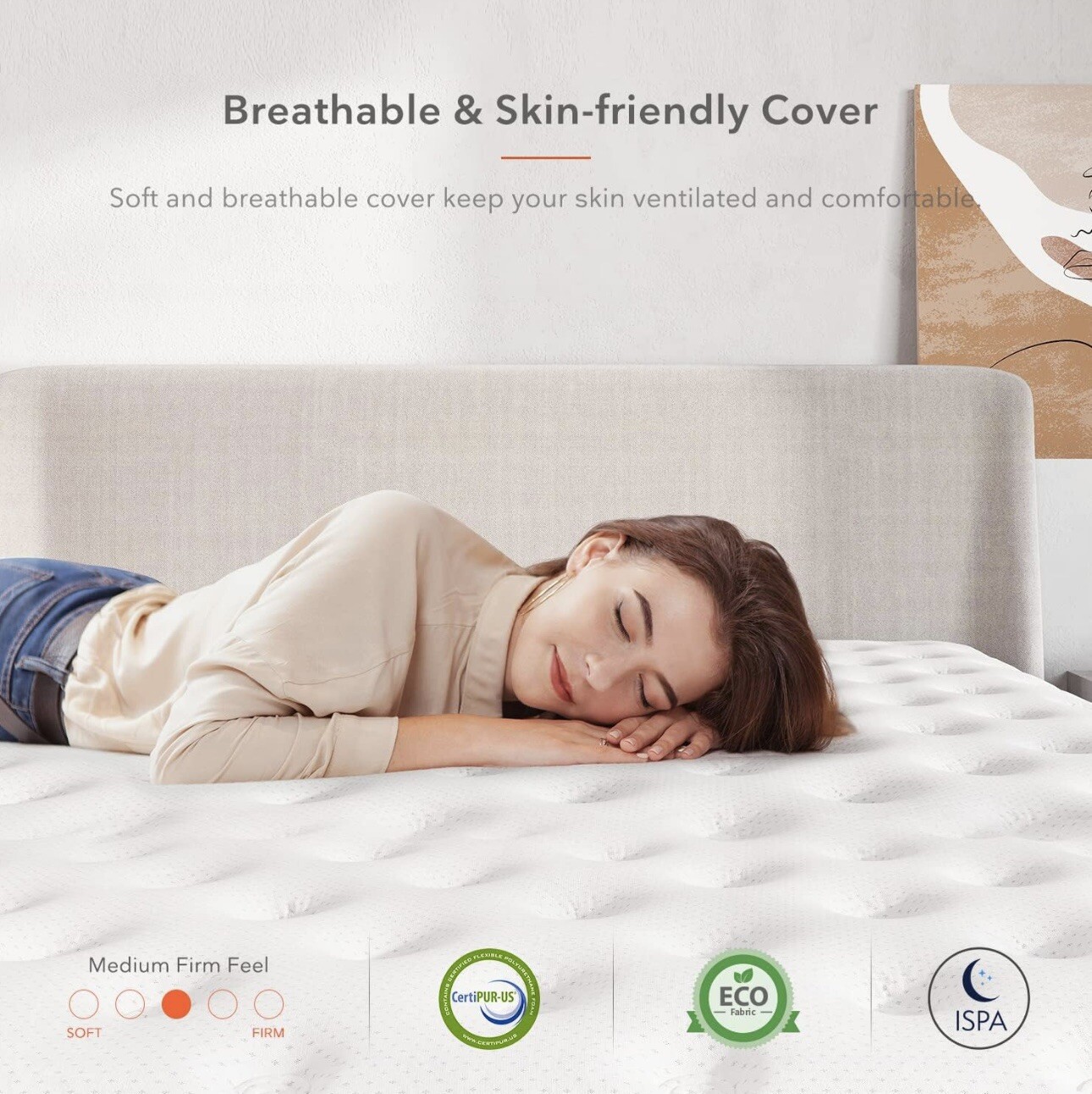 Full Mattress, 8” Full Size Hybrid Mattress W/ Gel Memory Foam & Pocket Springs