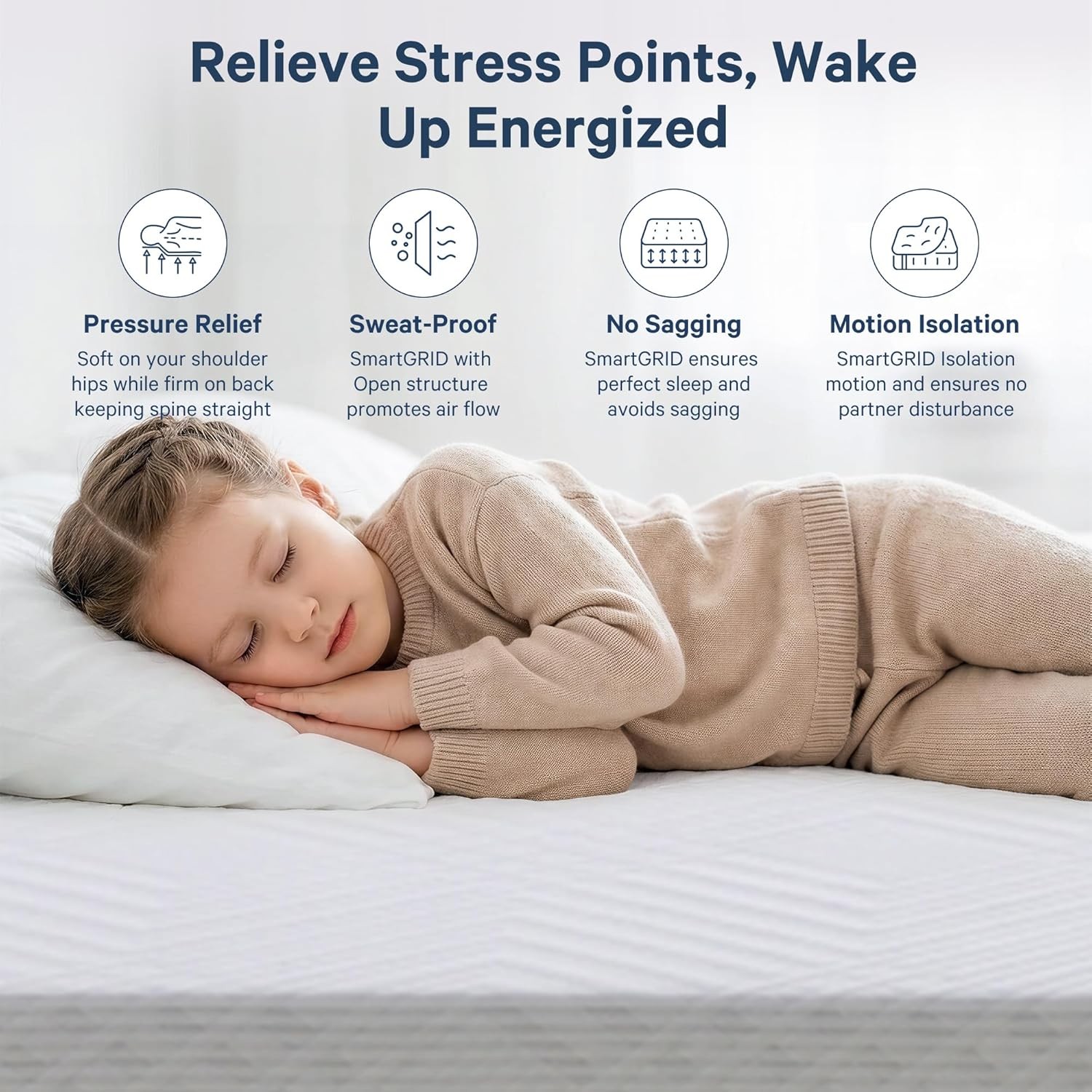 Twin Mattress, 5 Inch Twin Size Gel Memory Foam Mattress in a Box with Medium Fi