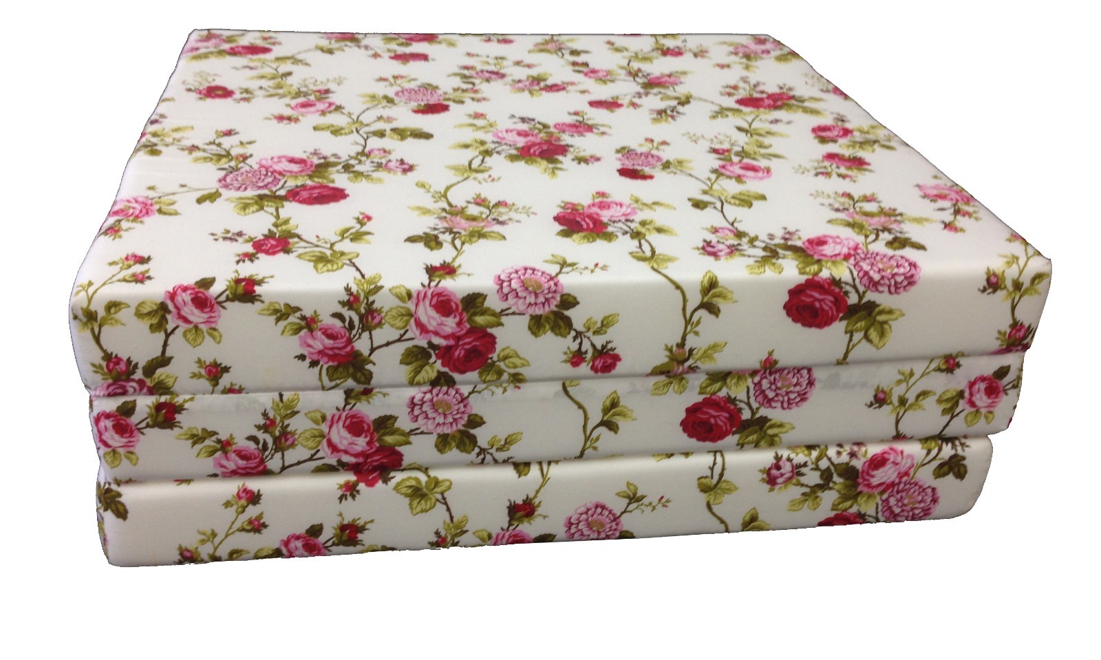 Red Rose White Shikibuton Trifold Foam Bed 3x27x75, Foam Density 1.8 lbs Beds