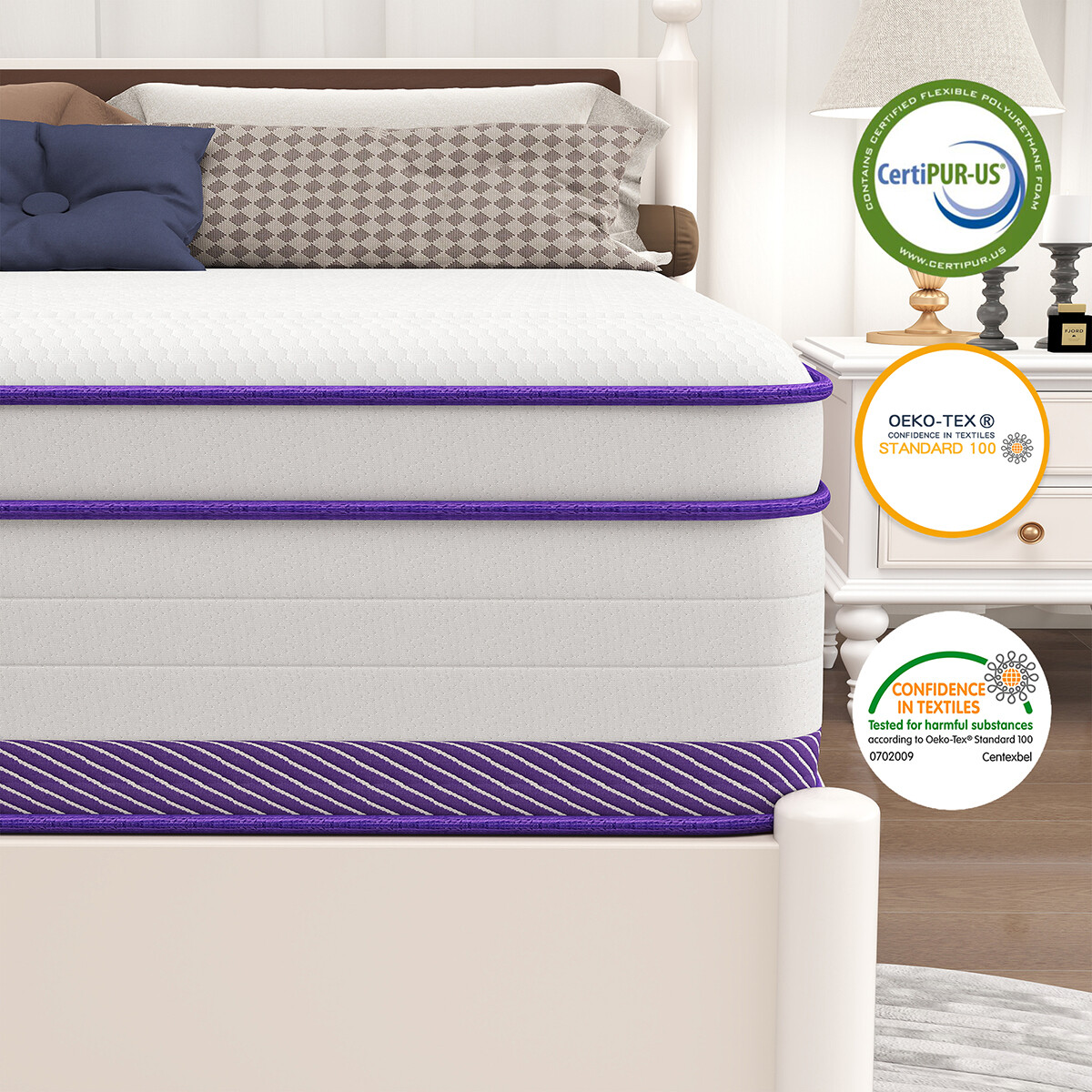 12/14 Inch Mattress Memory Foam InnerSpring Twin Full Queen King Size In A Box