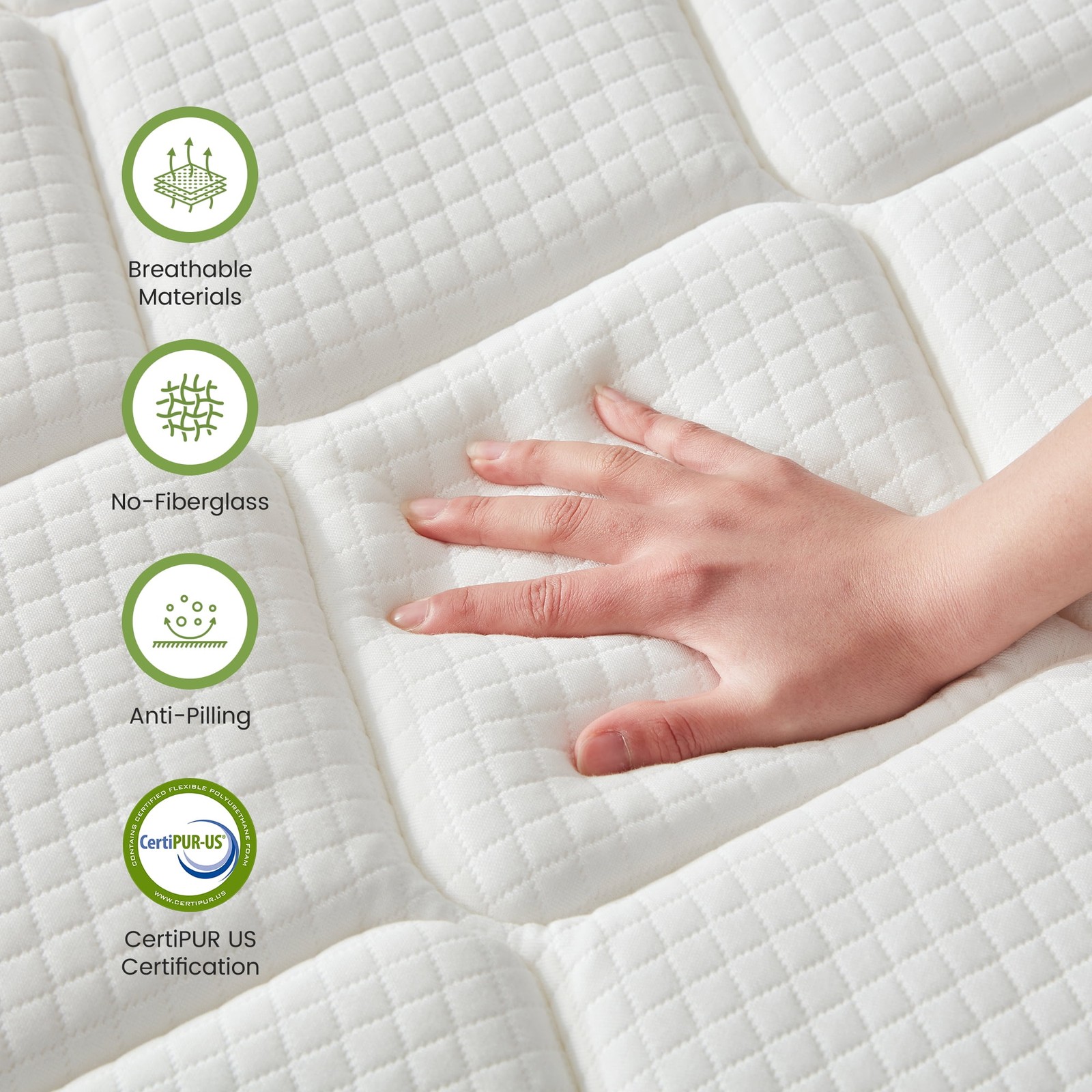 EDX Queen Hybrid Mattress, 10 Inch, Individually Pocketed Springs, Memory Foam,