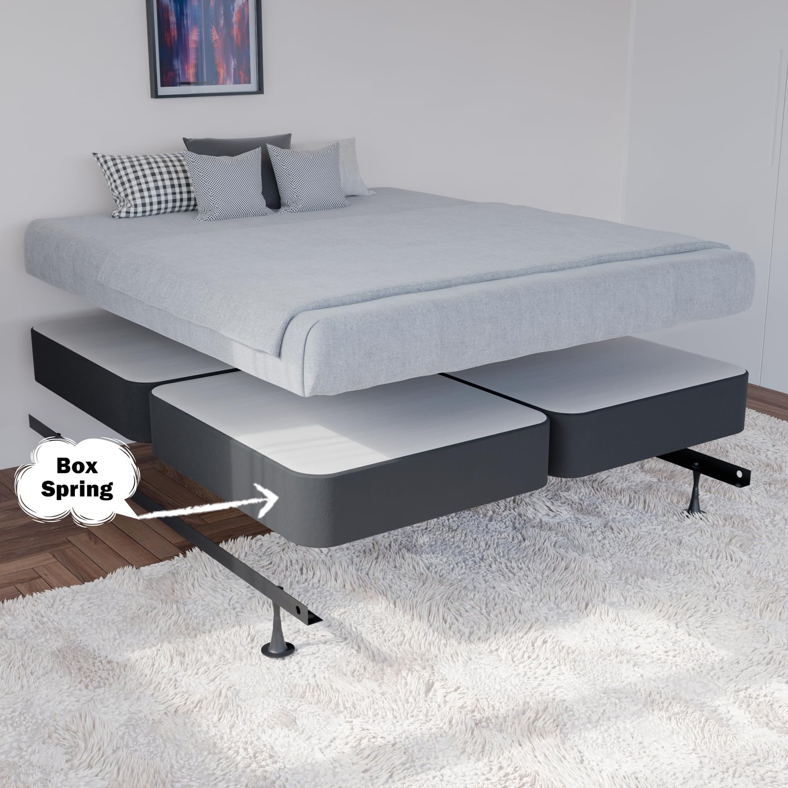, 4-Inch Sturdy Wood Spring for Mattress – Durable and Fully Assembled, Natur…