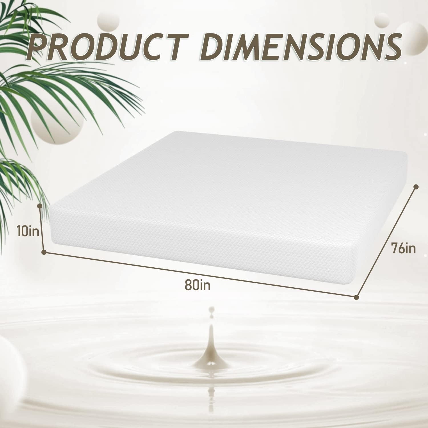 Medium Firm Green Tea Memory Foam Mattress – King Size, Perfect for Bed Frames