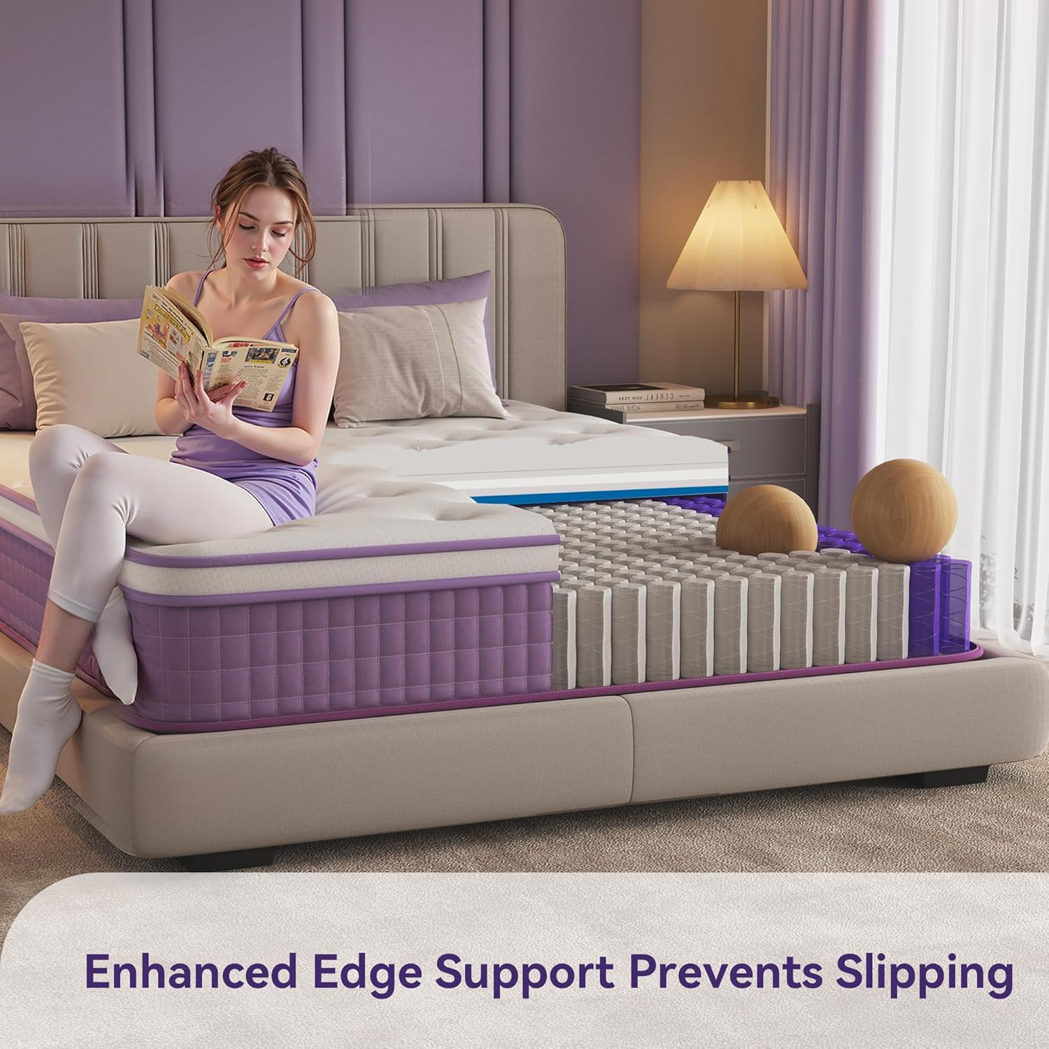 Nelaukoko 12 Inch Queen Mattress in a Box, Hybrid Mattress with Gel Memory Foam