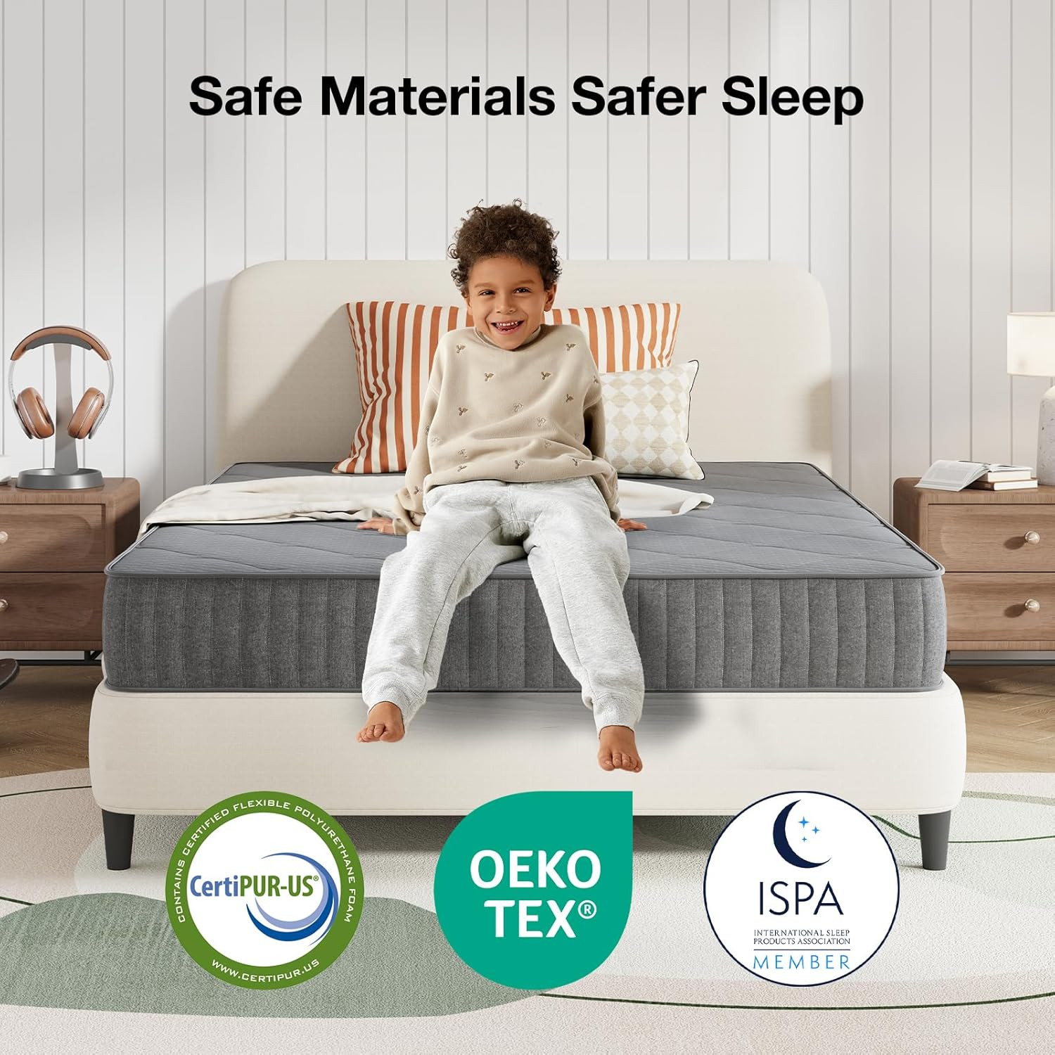 6 Inch Twin Mattress, Medium Firmness Twin Mattress for Kids, Inner Spring Hybri