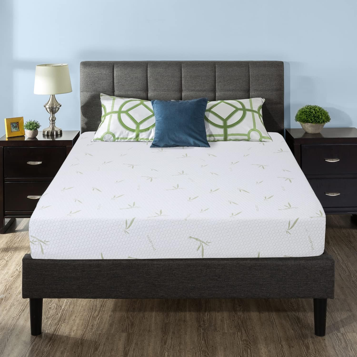 | 6 Inch Queen Mattress | Gel Memory Foam | Medium Firm Feel | White | Bed in a