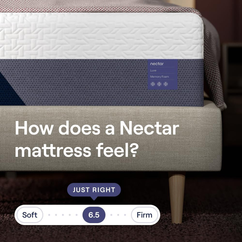 Luxe 14” Twin XL Mattress – Medium Firm – Contouring Memory Foam – Cooling Upgra