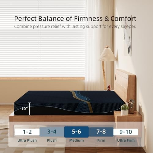 CRYSTLI FULL MATTRESS 10 INCH GEL MEMORY FOAM MATTRESSES – BLACK