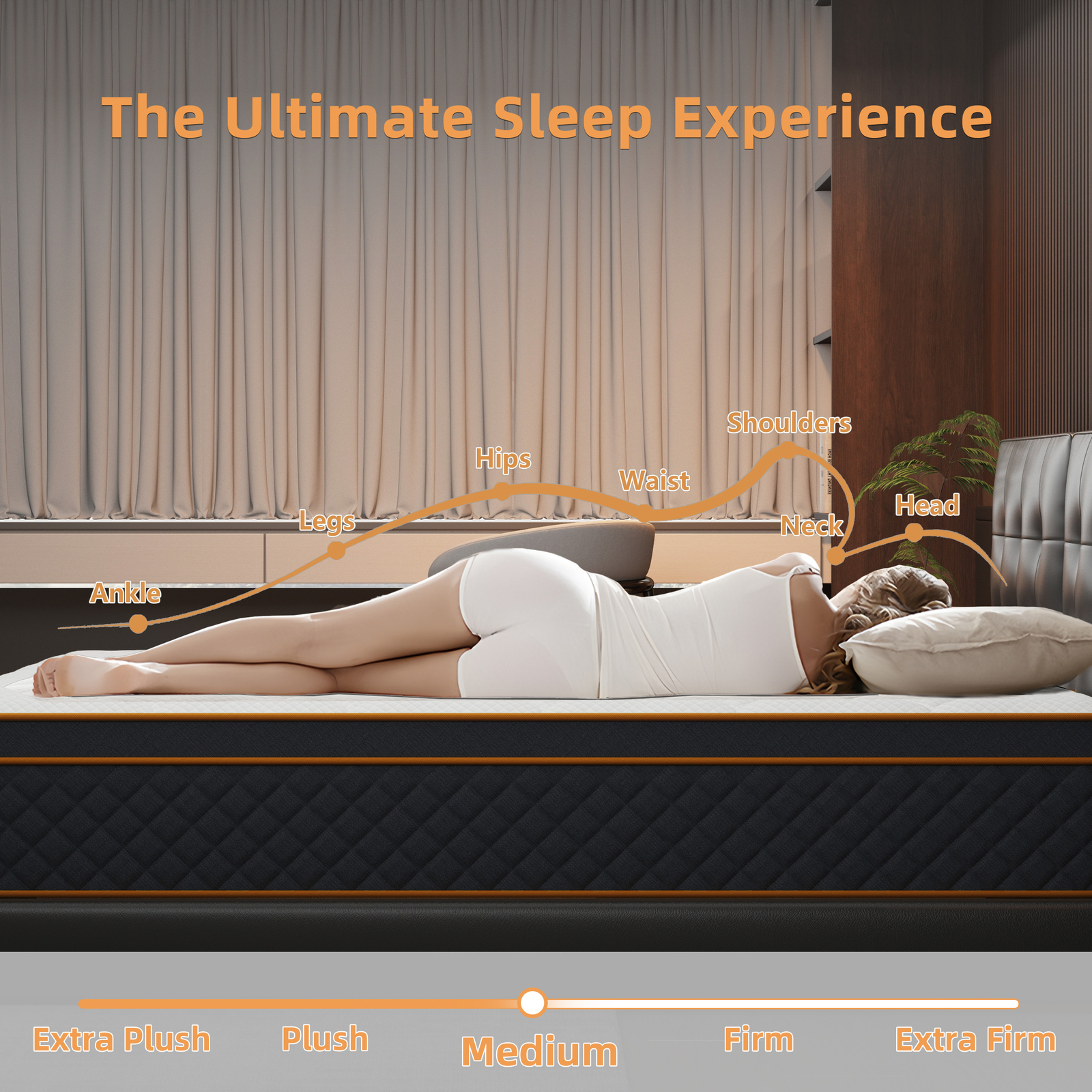 Full /Queen /King Mattress, 10in/12 Inch Memory Foam Hybrid Mattress Springs