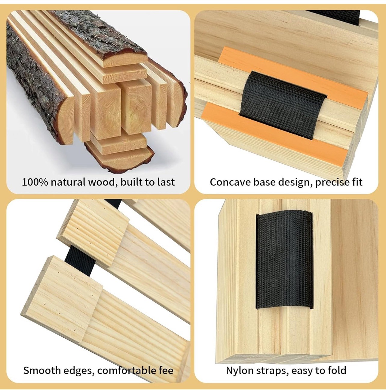 Japanese Tatami Mat Floor Bed, Knotless Solid Wood, Roll-Up Slatted, Bed Twin