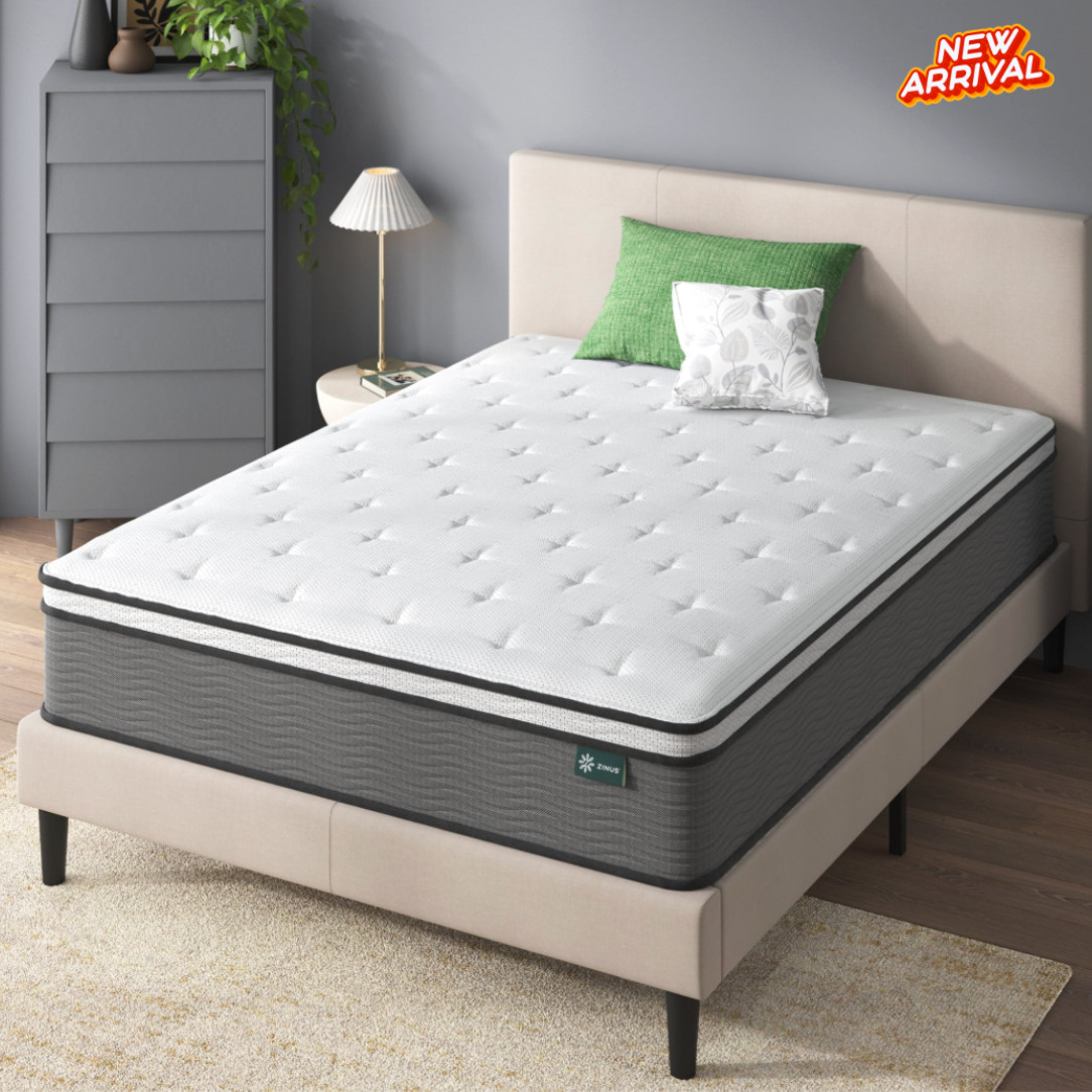 12″ Colchones FULL Size De Espuma 12 Pulgadas Hybrid Comfort Foam Mattress Bed