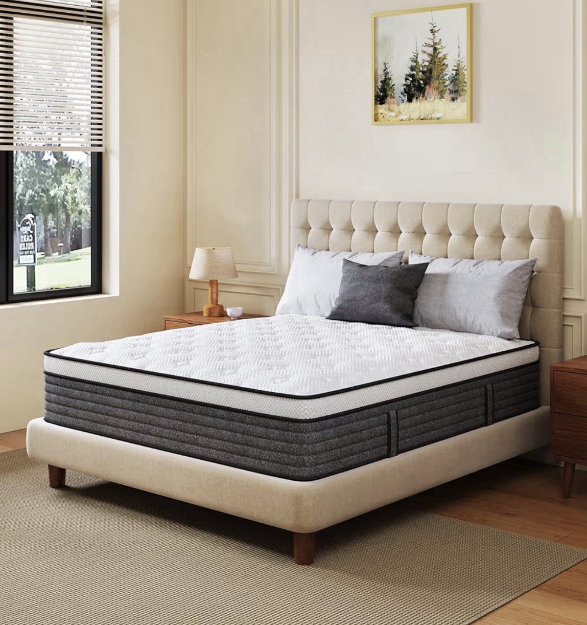 Queen Medium Firm Innerspring Mattress, Breathable Knitted Cover, CertiPUR-US