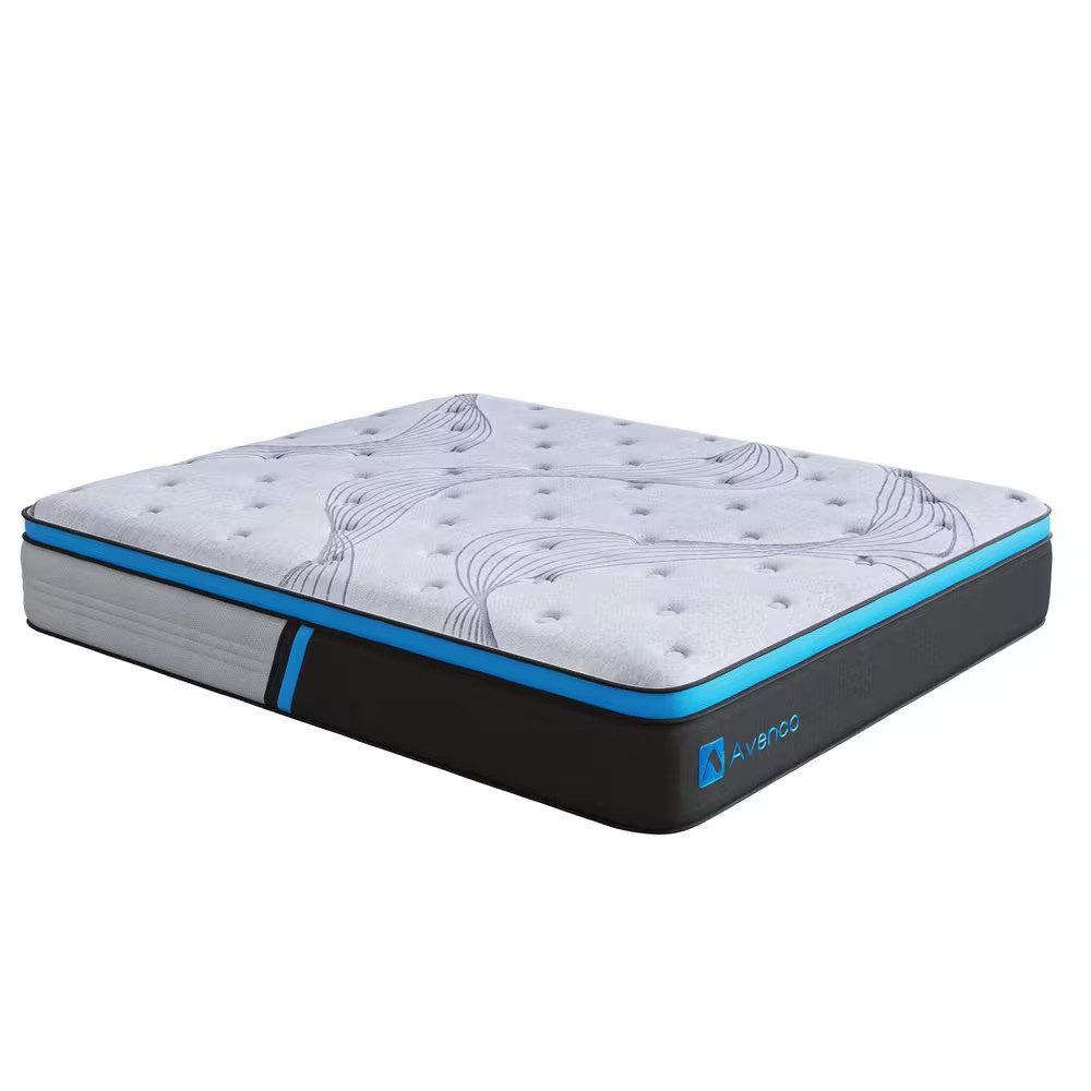 12 In. Medium Hybrid Gel Foam Mattress，Pillow Top Queen Mattress