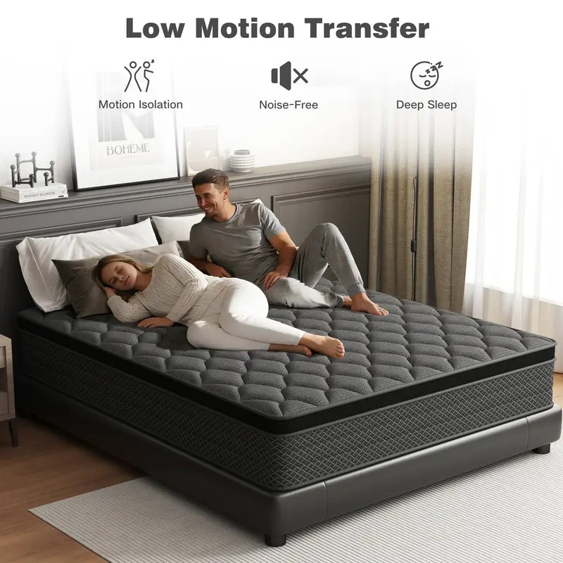 10 Inch Twin Hybrid Mattress Cooling Gel Memory Foam Pocket Spring Bed In Box US