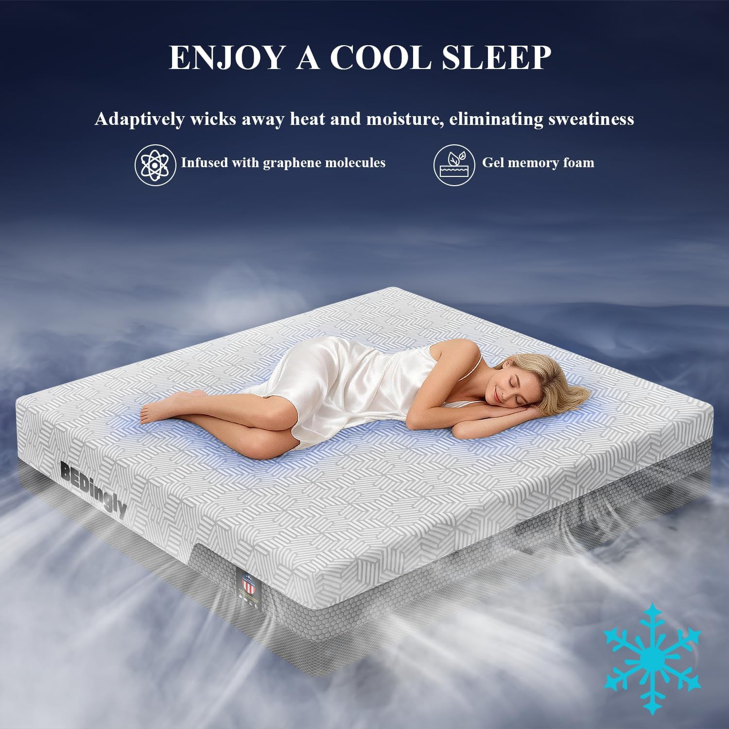 Luxury 14″ Firm King Mattress with Cool Gel Foam & Pocket Springs, 365-Night Tri