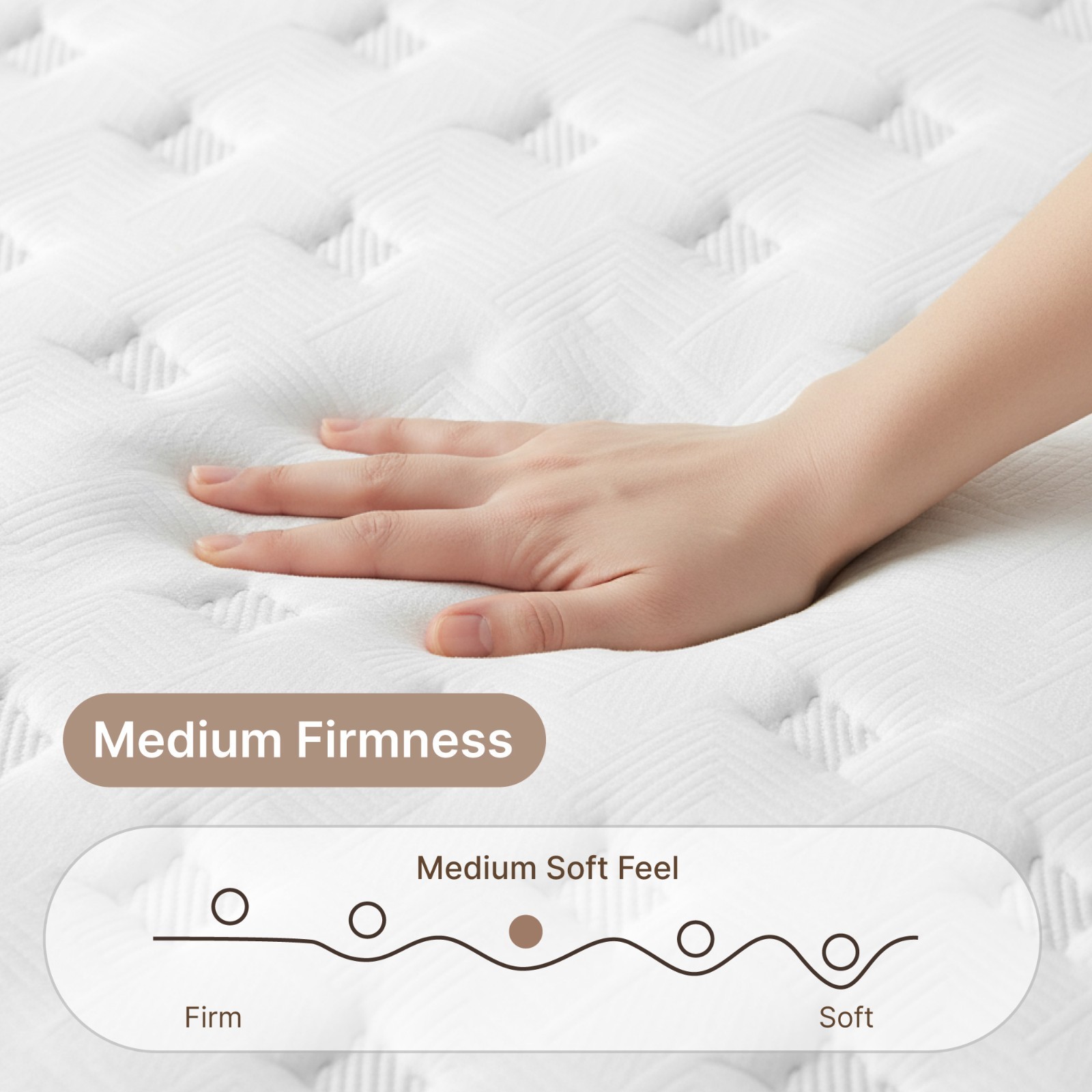 CHITA Hybrid Mattress with Pocket Springs, Motion Isolation ( Medium Firm)