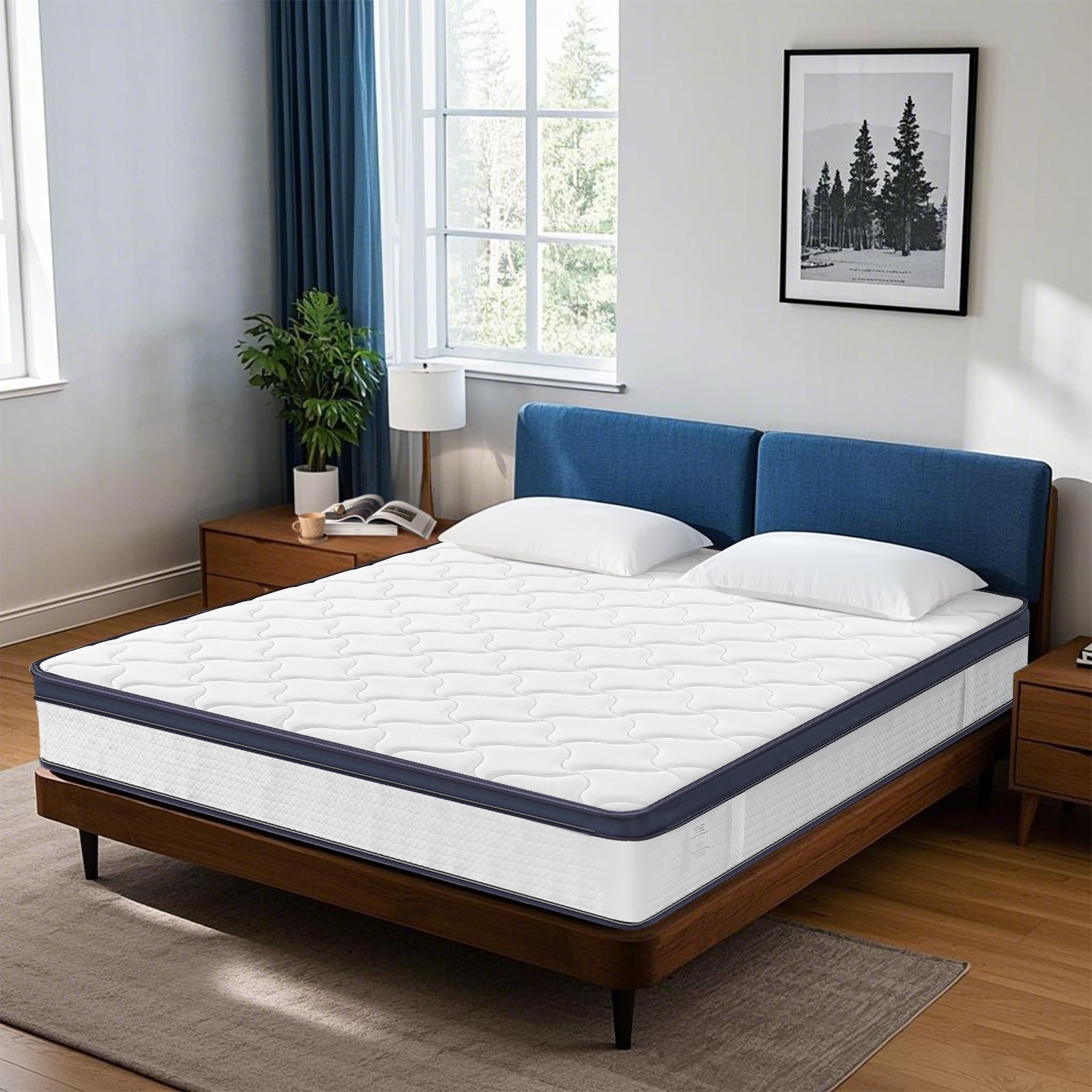 12″ Queen Size Cooling Gel Memory Foam & Pocket Springs Hybrid Mattress in a Box