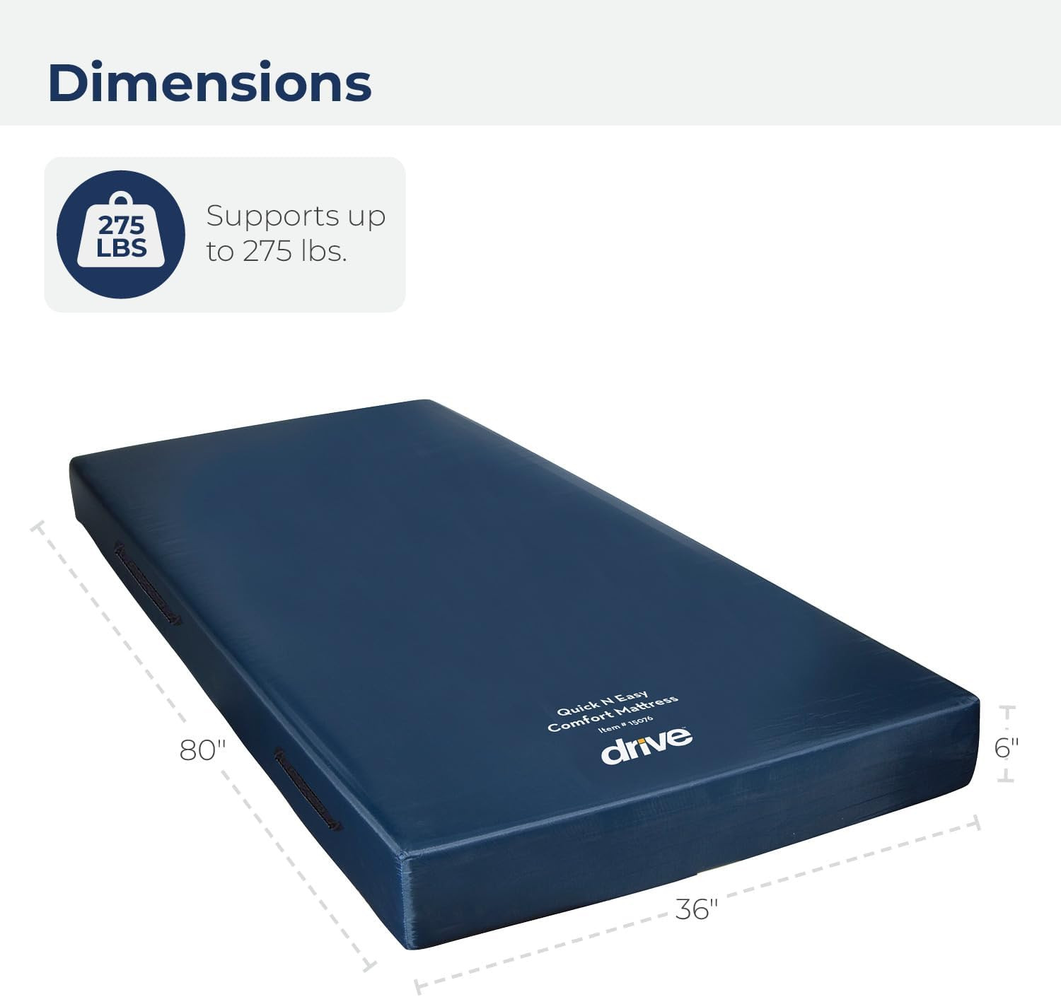 15076 Decompressing Foam Mattress, Pressure-Relief Support for Homecare & Hospit