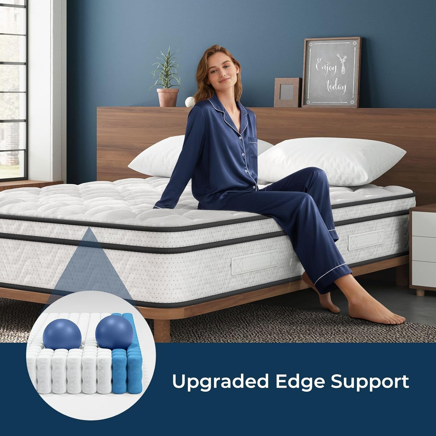 Queen Mattress 12 Inch, Fiberglass-Free | Cool Sleep Hybrid Mattress in a Box –
