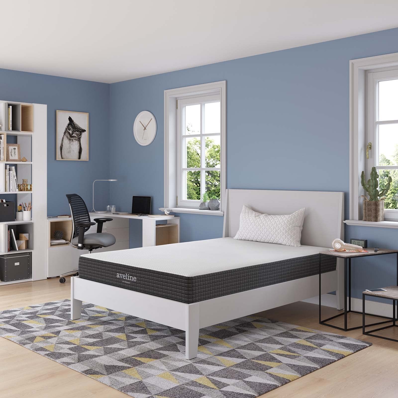 Modway Aveline 8″ Modern Style Memory Foam Full Mattress in White