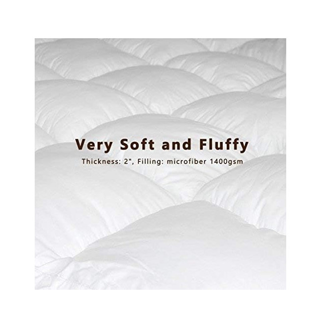 Plush Extra Thick Mattress Topper Queen for Softening Firm Mattress, Breathable