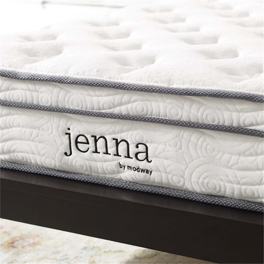 Modway Jenna 8″ Modern Innerspring and Foam Twin Mattress in White