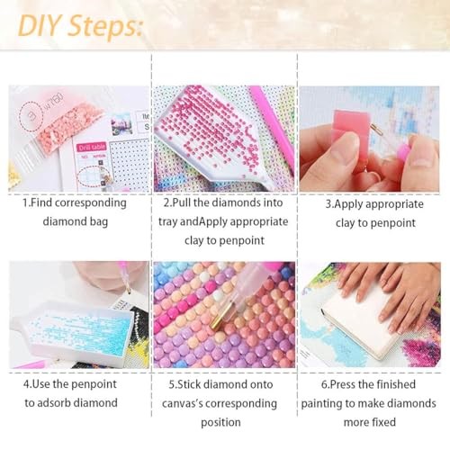 Ohhvvow Kit de arte de diamantes de flores multicolor 27.5×15.7 Inch Flor