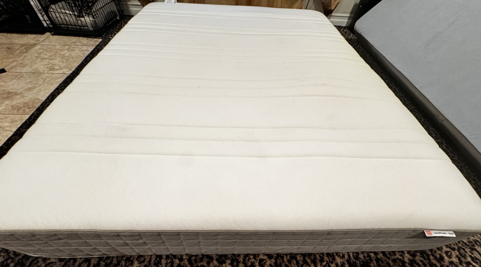 HAUGESUND Spring mattress, medium firm/dark beige, Queen IKEA – Gently Used