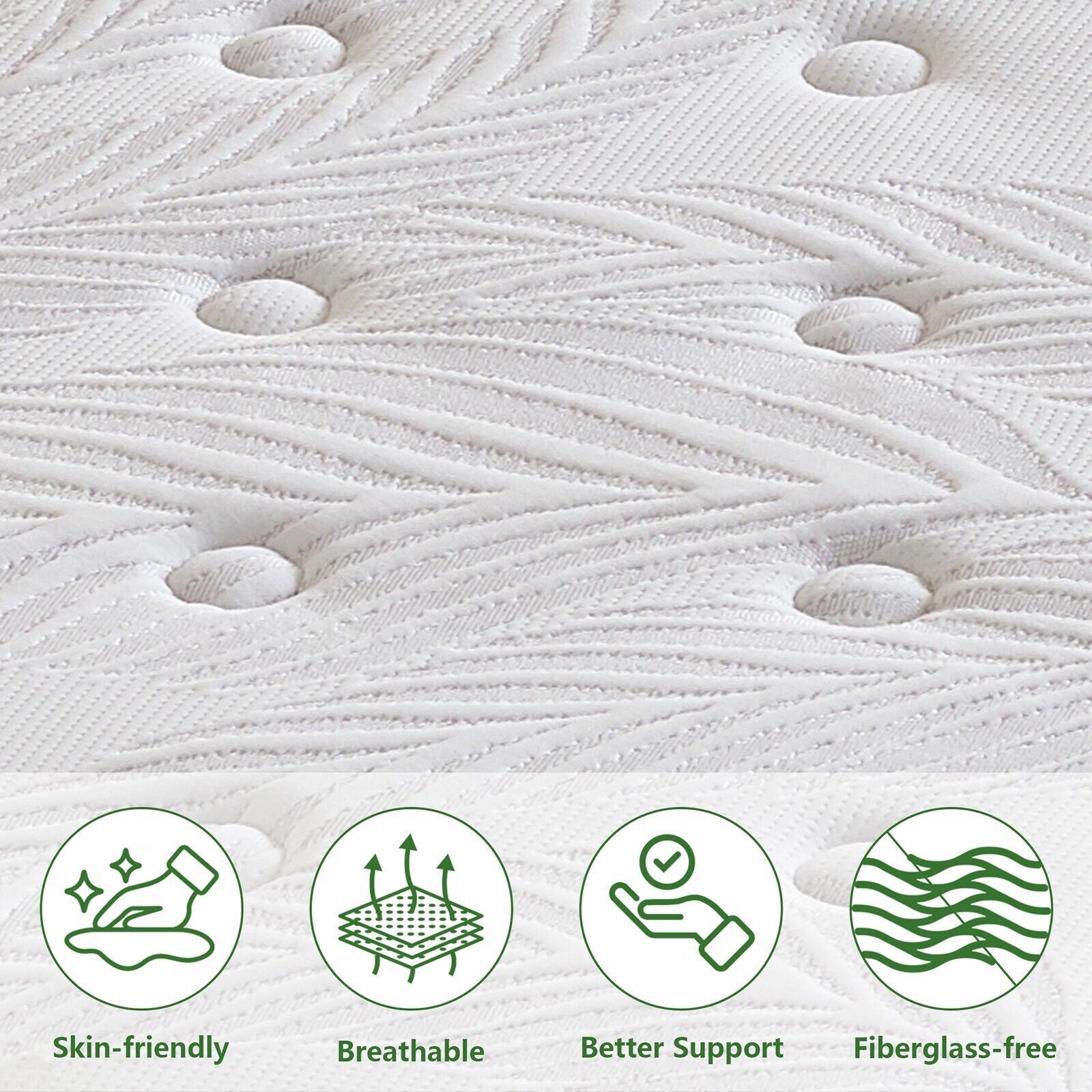 14″ Twin XL Mattress Cooling Gel Memory Foam Twin XL Spring Hybrid Mattress