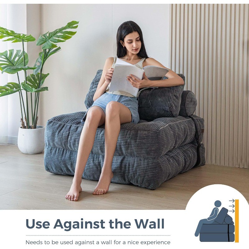 Folding Sofa Bed, Convertible Sleeper Chair with Pillow Foldable Mattress