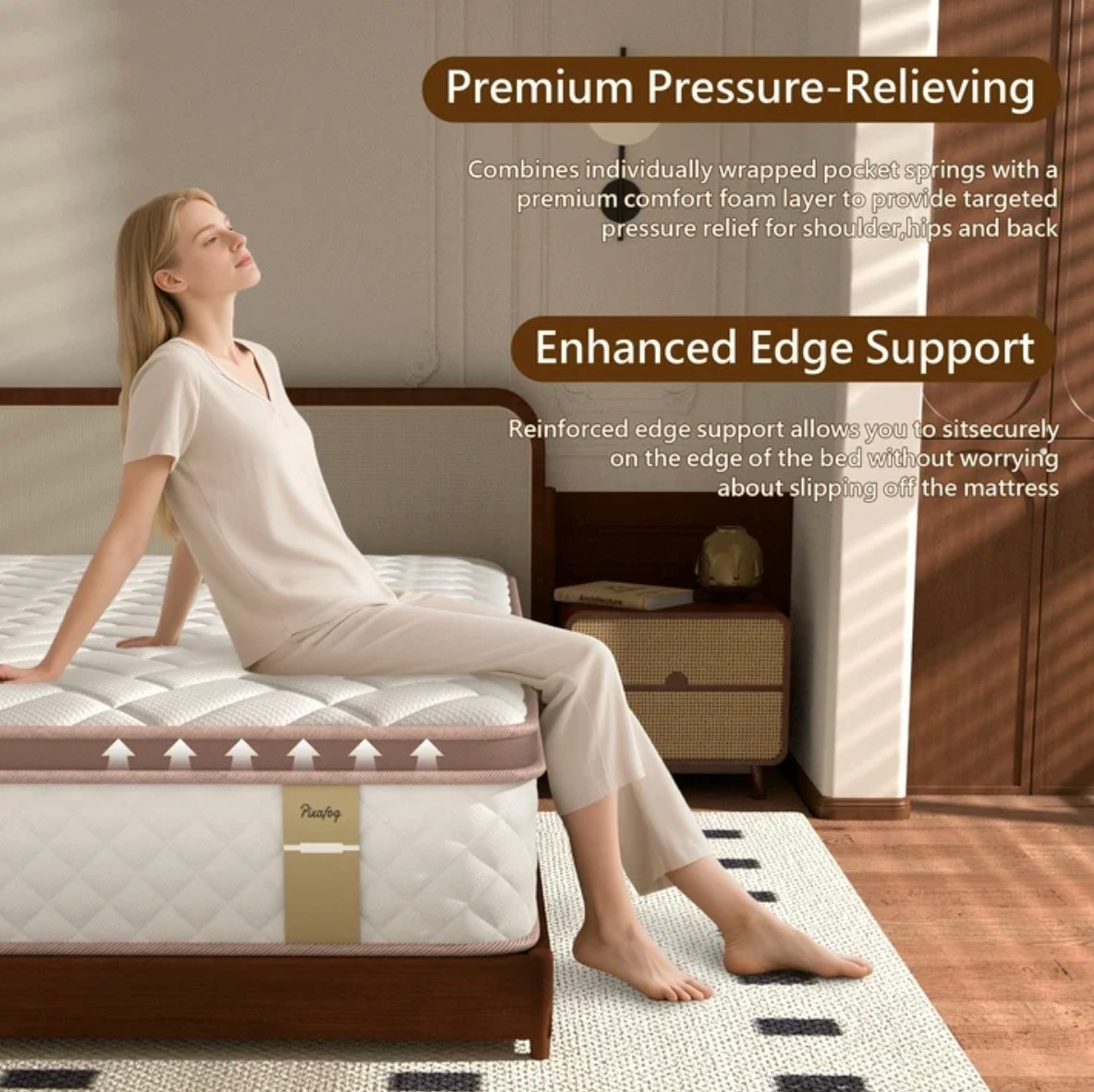 12″ Colchon King Gel Memory Foam Hibrido Cama King Medium Firm Mattress Hybrid