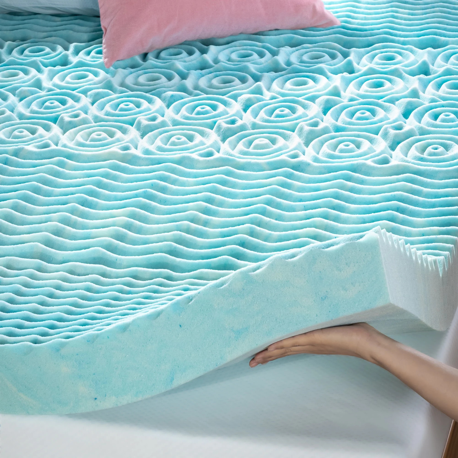 Zinus 84155009673 Spa Sensations 3 in Green Tea Gel Memory Foam Zoned Support Ma