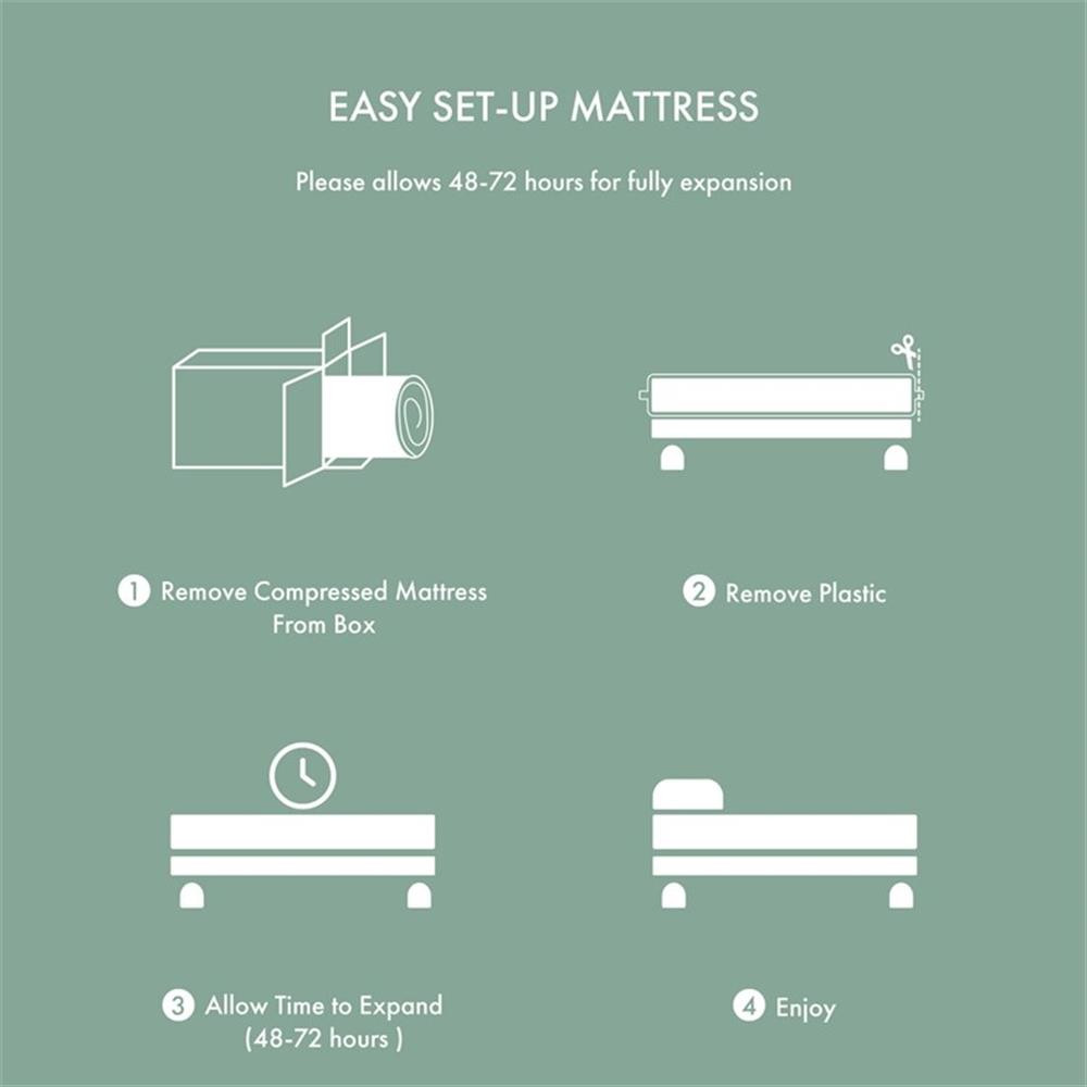 Pemberly Row 6″ Fabric Memory Foam Certified CertiPur Full Mattress in White