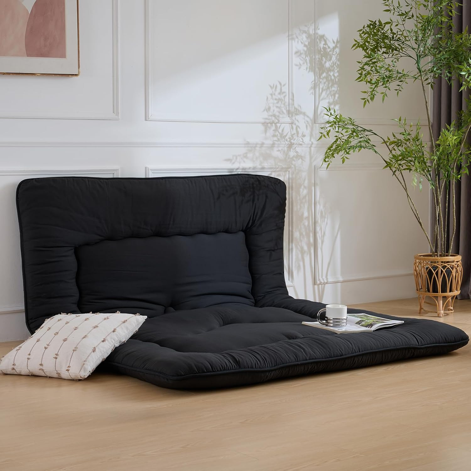 Japanese Floor Mattress, 3.5″ Thicken Futon Mattress Tatami Mat, High Density Fo