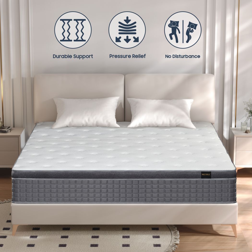 12 Inch Twin Full Queen King Hybrid Mattress in a Box, Innerspring Memory Foam