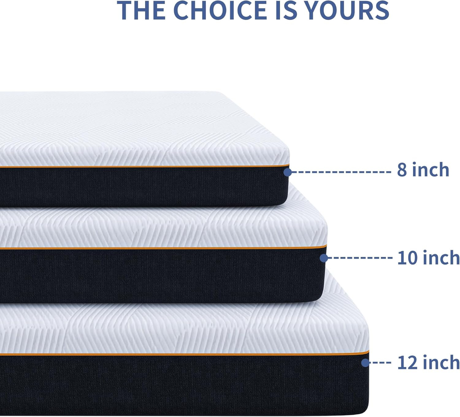ESHINE King Mattress for Back Pain Relief, 8 Inch Cooling Gel Memory Foam – USA