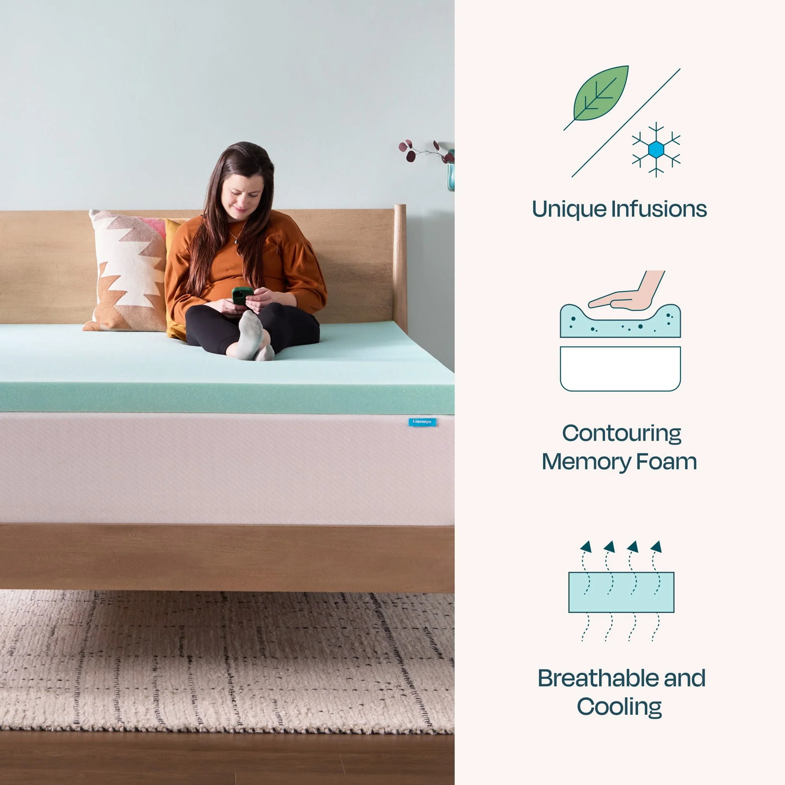 WMLS30FF18GRT 3” Cooling Gel and Green Tea Infused Memory Foam Mattress