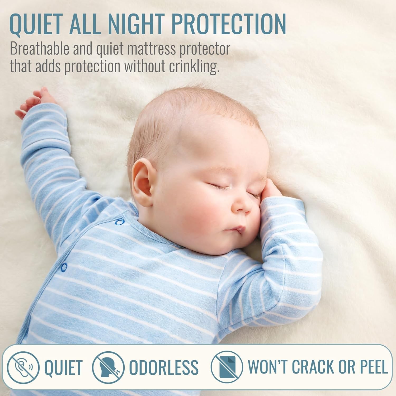 DMI Waterproof Mattress Protector and Cover, Contoured Fitted King, White