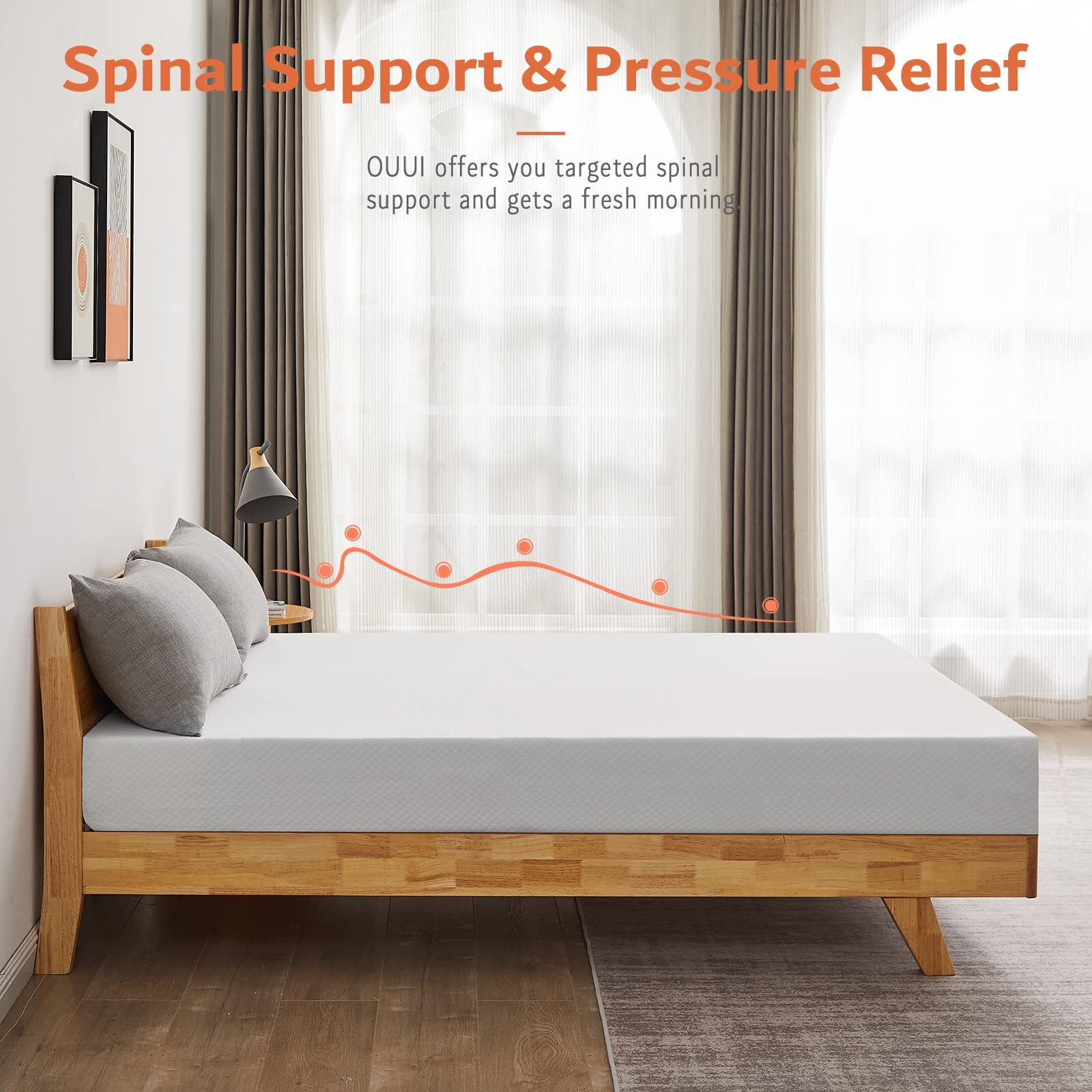 5/6/8″ Memory Foam Mattress for Cool Sleep Pressure Relief CertiPUR-US