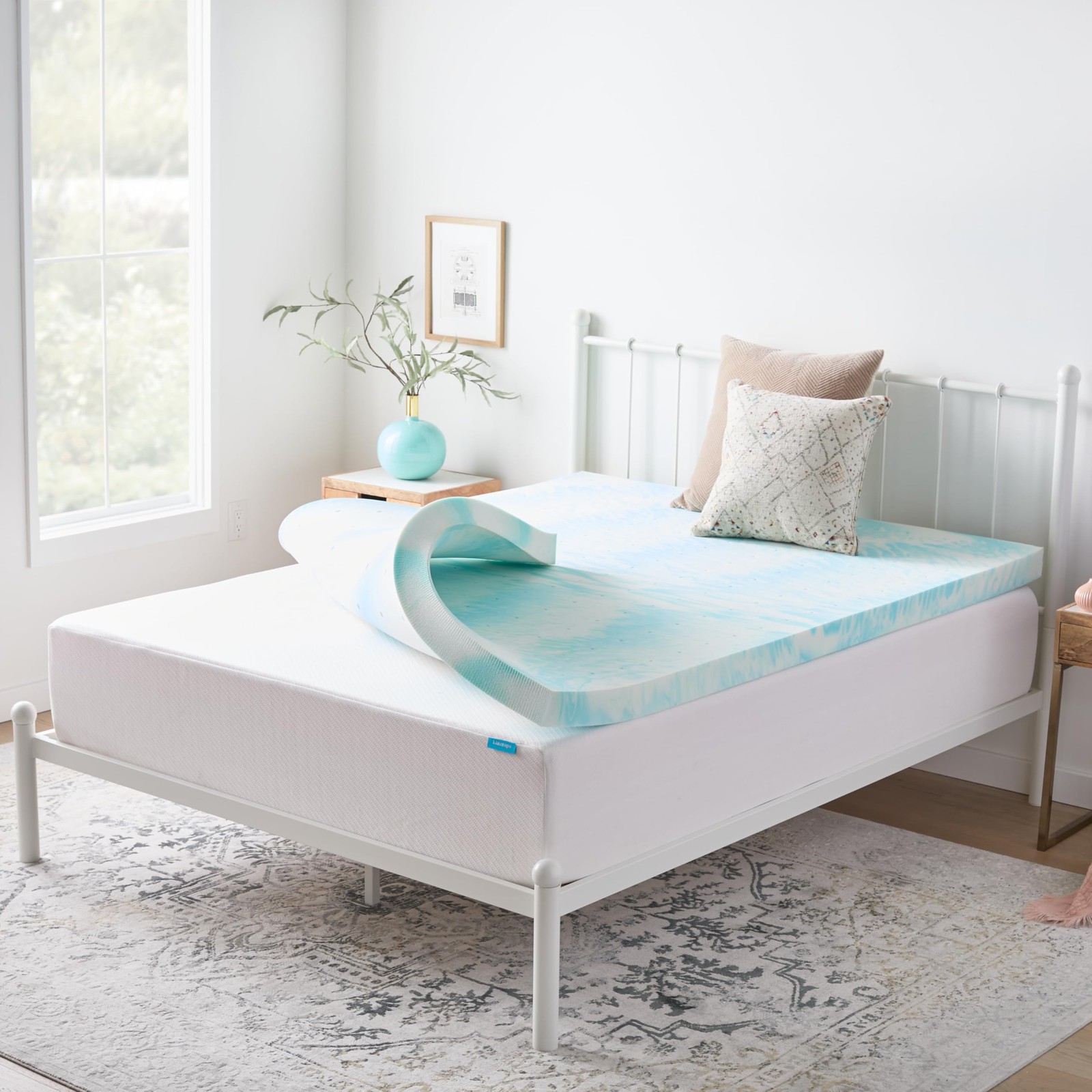 Mattress Topper 3 Inch Swirl Gel Memory Foam California King Linenspa Size Holes