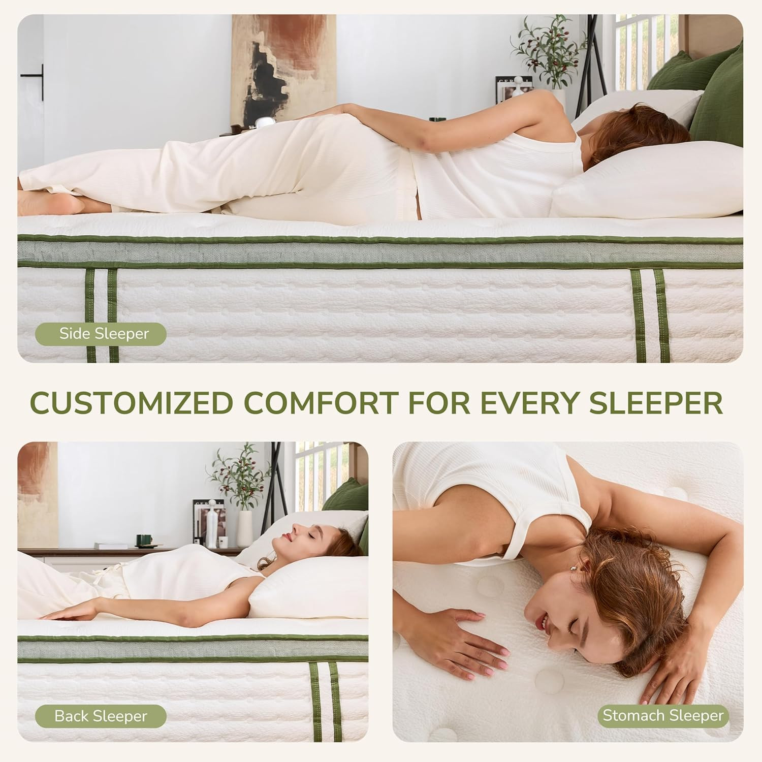 12″ Queen Hybrid Mattress Medium Firm Memory Foam Pocket Springs