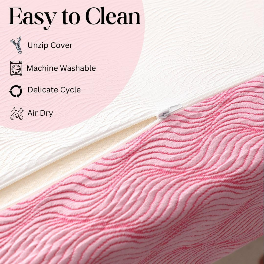 Cooling Memory Foam Mattress – 6 Inch Full Size – Pink – Medium Firm Bed in a Bo