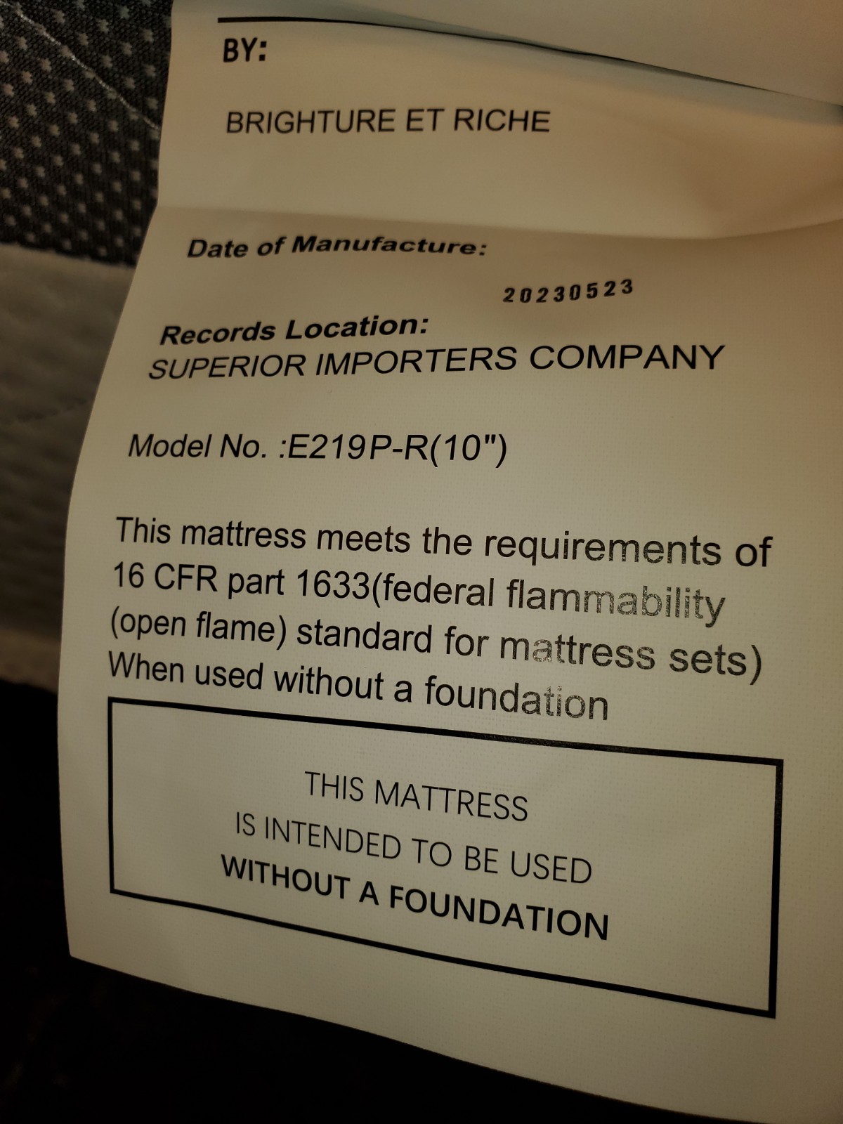OLIVER SMITH PERFECT SLEEP Organic hybrid mattresses Full Sz 53″*75″ 60lbs